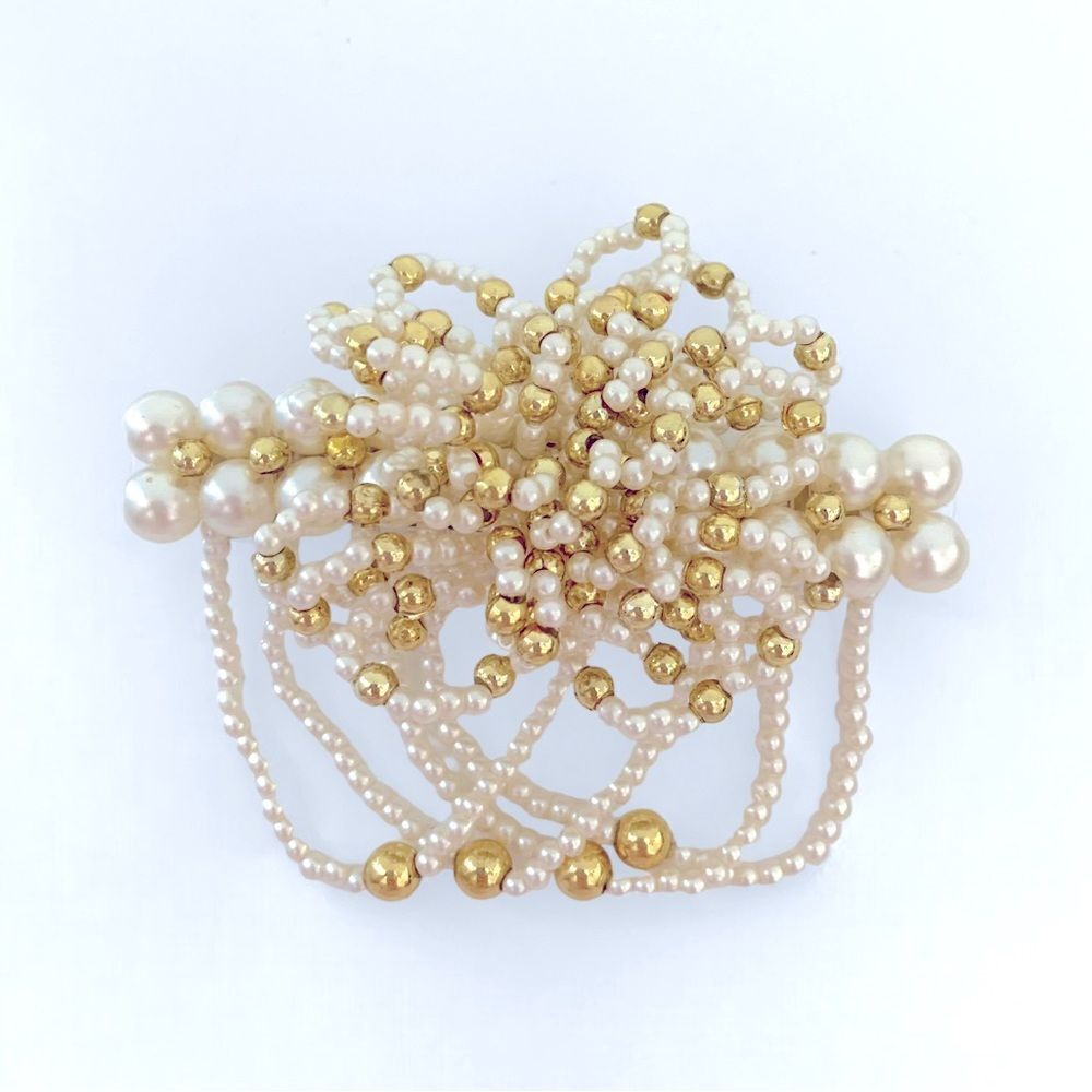 Vintage Beaded Pearl Hair Barrette